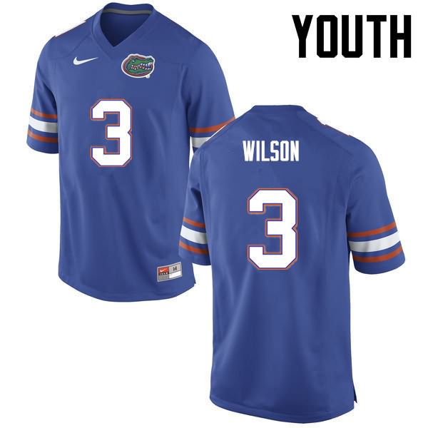 Youth NCAA Florida Gators Marco Wilson #3 Stitched Authentic Nike Blue College Football Jersey RIM3465EJ